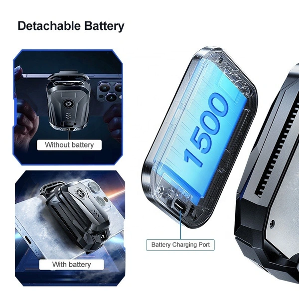 SL-14 Back-Clip Mobile Phone Cooler with 1500mAh Battery | Semiconductor Cooling, RGB Lights, Adjustable Clip for Gaming Phones
