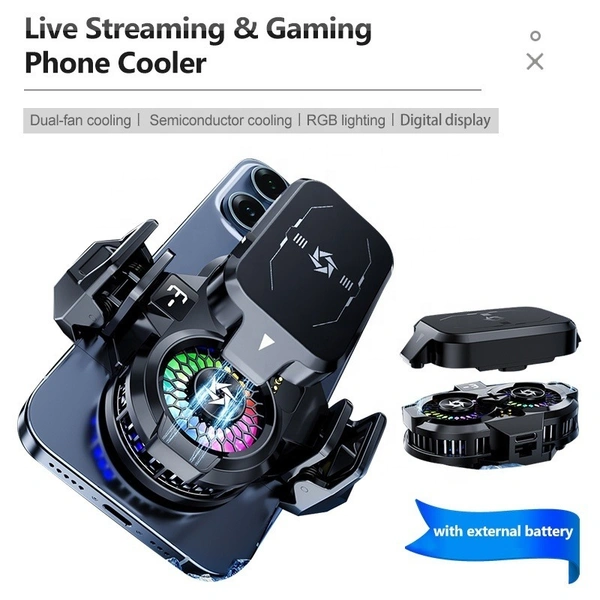 SL-03 Peltier Chiller Magnetic Mobile Phone Cooler | Rechargeable, Semiconductor Cooling, Adjustable Clip for Gaming & Streaming