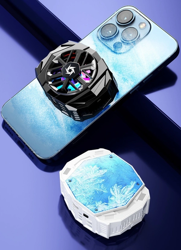 SL-03 Portable Wireless Phone Cooler | Semiconductor Cooling, Turbo Fan, 1000mAh Battery, RGB Lights for Mobile Gaming