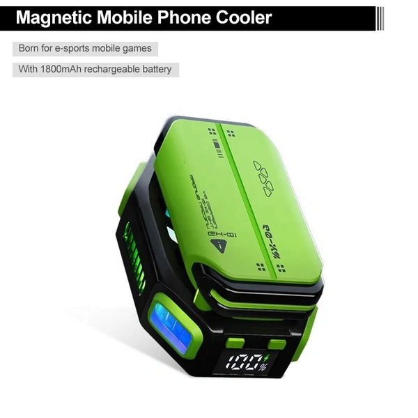 X111 Magnetic Wireless Mobile Phone Cooler | Semiconductor Cooling, Turbo Fan, 1800mAh Battery, RGB Lighting