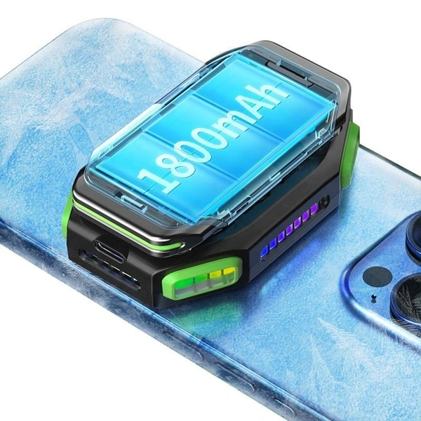 X111 Magnetic Wireless Mobile Phone Cooler | Semiconductor Cooling, Turbo Fan, 1800mAh Battery, RGB Lighting