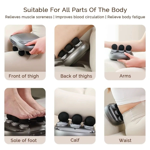 Six-Head Fascia Body Massage Gun | Powerful Deep Tissue Muscle Massager, 6 Speed Modes, Rechargeable & Portable