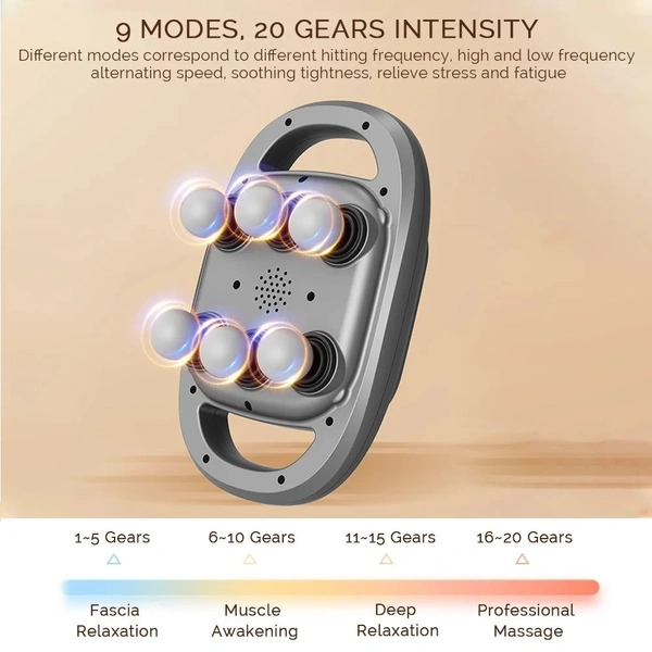 Six-Head Fascia Body Massage Gun | Powerful Deep Tissue Muscle Massager, 6 Speed Modes, Rechargeable & Portable