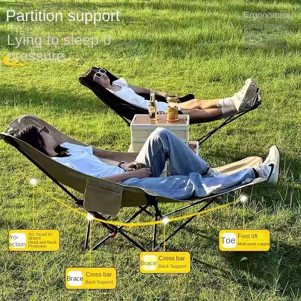 Adjustable Outdoor Folding Recliner Chair | Portable 4-Position Camping, Beach & Garden Chair