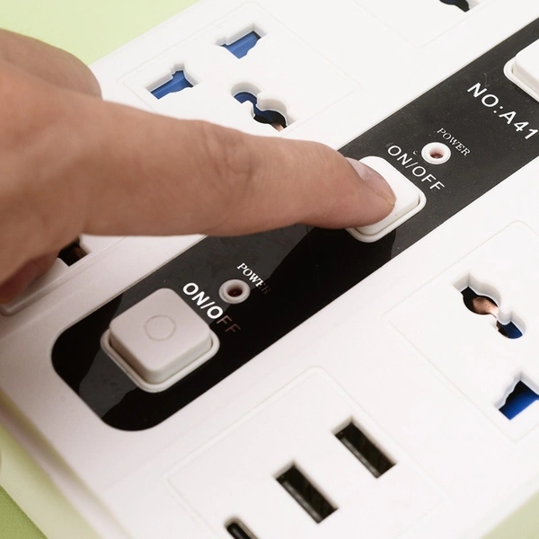 Multi-Hole Plug Socket Extension Board | Universal Power Strip with Surge Protection & Individual Switches