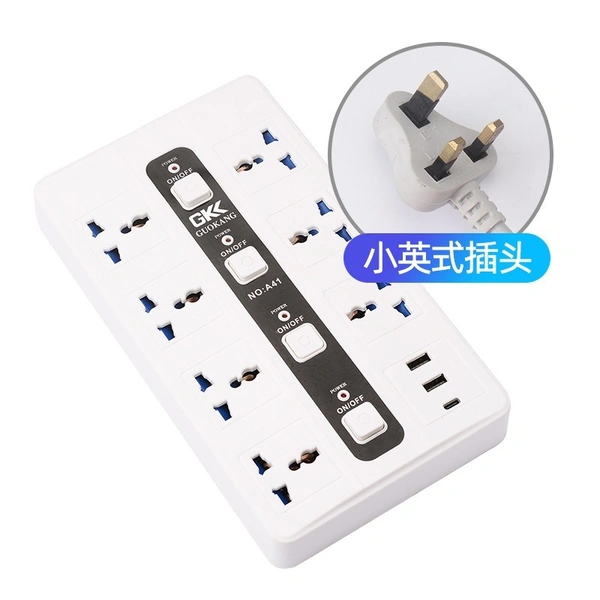 Multi-Hole Plug Socket Extension Board | Universal Power Strip with Surge Protection & Individual Switches