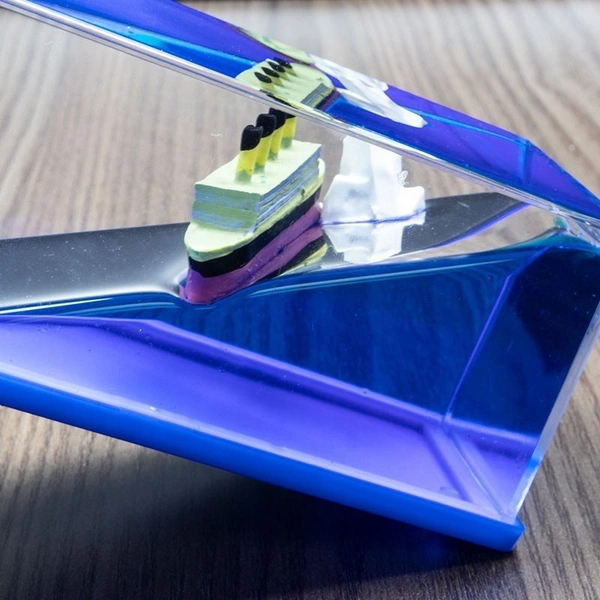 Creative Acrylic Iceberg Boat Ornament | Decorative Crystal Resin Showpiece for Home & Office