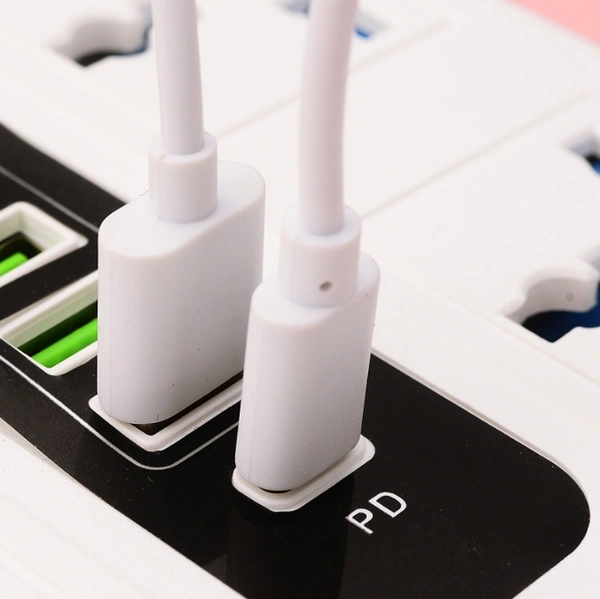 Multi-Port Power Strip with 6 Universal Sockets & 4 USB Ports | Surge Protection & Individual Switches