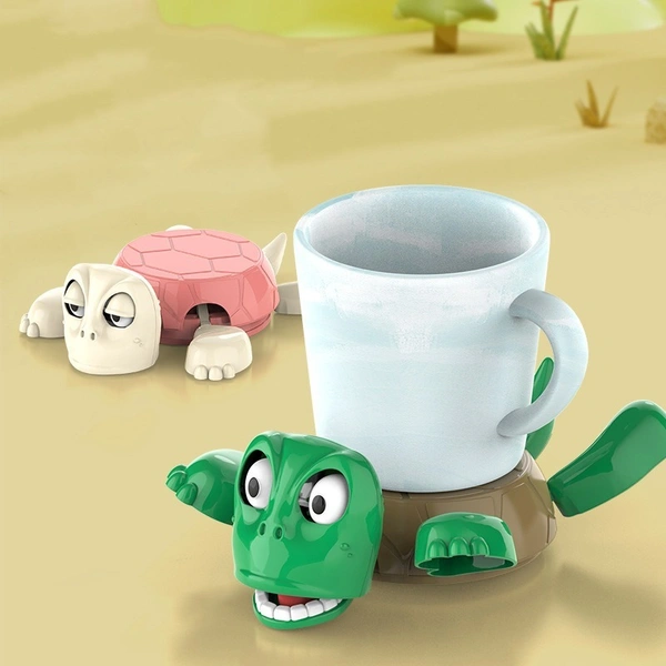 New Trend Funny Expression Pink Green Animated Turtle Coaster Toy – 3D Cup Holder for Home & Office