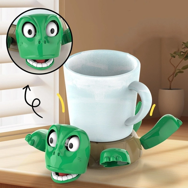 New Trend Funny Expression Pink Green Animated Turtle Coaster Toy – 3D Cup Holder for Home & Office