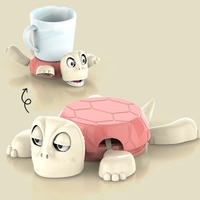 New Trend Funny Expression Pink Green Animated Turtle Coaster Toy – 3D Cup Holder for Home & Office