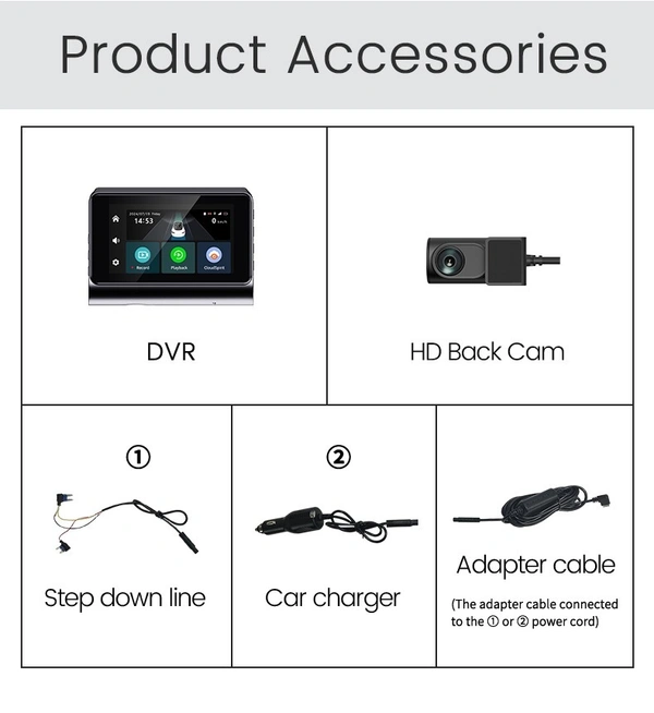 P85 Dual-Lens 2K 4G Dashcam – Front & Rear Recording, WiFi, GPS, Night Vision, Loop Recording