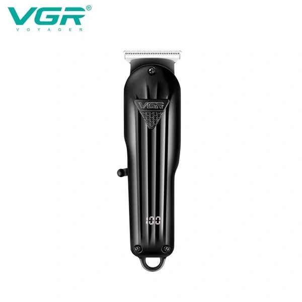 VGR V-982 Cordless Hair Trimmer – LED Display, 120 Min Runtime, 4 Attachments