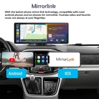 H19 Plus 10.26″ Portable CarPlay & Android Auto Screen | 256GB Support, HD Touch Display, Dash Cam & Bluetooth