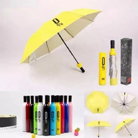Wine Bottle Shape Mini Compact Foldable Umbrella