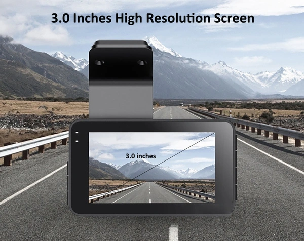 3-Inch WiFi Dashcam with 1080P HD Recording & App Control