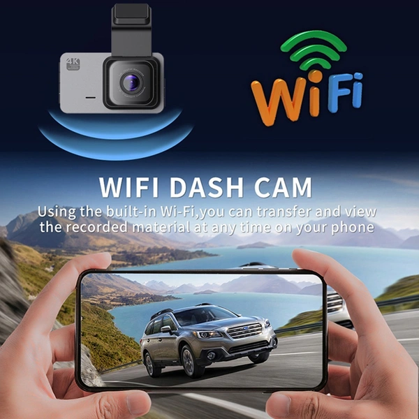 3-Inch WiFi Dashcam with 1080P HD Recording & App Control