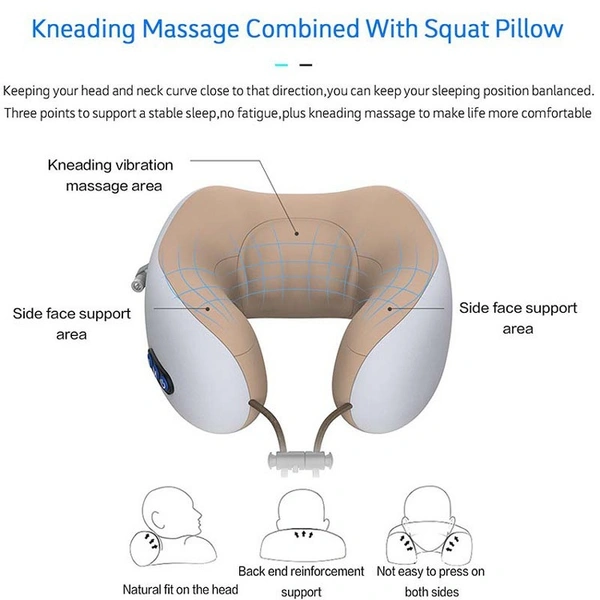 Portable U-Shaped Kneading Neck Pillow – Perfect for Travel & Comfort