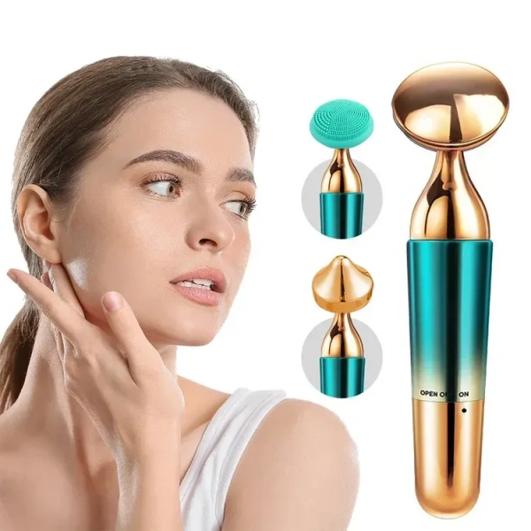 3‑in‑1 Electric Facial Cleansing Brush – Deep Clean, Exfoliate & Massage, USB Rechargeable