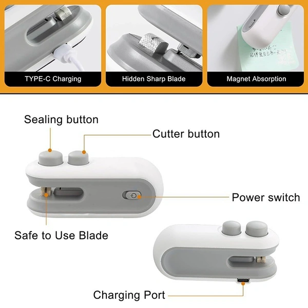 USB Rechargeable Handheld Food Bag Sealer – Seal Freshness Anytime