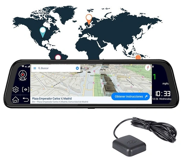 10-Inch Full-Screen Dash Cam | GPS, Dual Camera, and G-Sensor