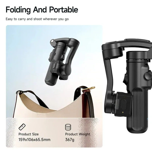 M03 Intelligent AI Face Tracking Gimbal Stabilizer – 3-Axis Anti-Shake with Wireless Microphone & Fill Light