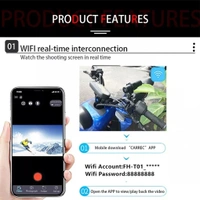 Waterproof Motorcycle Dash Cam - HD 1080P WiFi Action Camera with 120° Wide-Angle Lens for Motorcycles & Bicycles