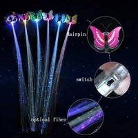 Colorful Butterfly Light Braids Glowing Flash LED Hair Braid Clip Haripin Wigs Ligth Up Party Christmas Hair ( Pack Of 5pcs )