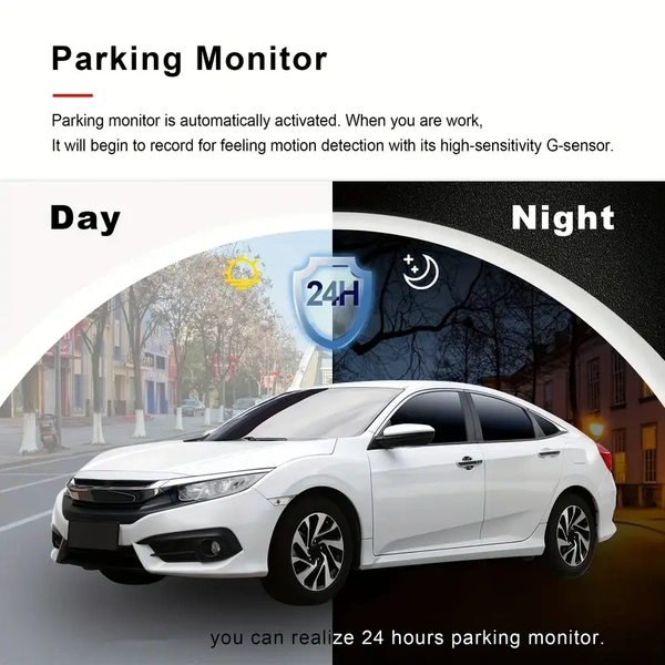 D30 Max Dash Cam Front and Inside, HD 1080P Recording Car DVR Cam with 170° Wide Angle, Night Vision, Small Dash Camera for Cars, 24h Parking Monitor, Loop Recording, G-Sensor