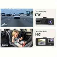 D30 Max Dash Cam Front and Inside, HD 1080P Recording Car DVR Cam with 170° Wide Angle, Night Vision, Small Dash Camera for Cars, 24h Parking Monitor, Loop Recording, G-Sensor