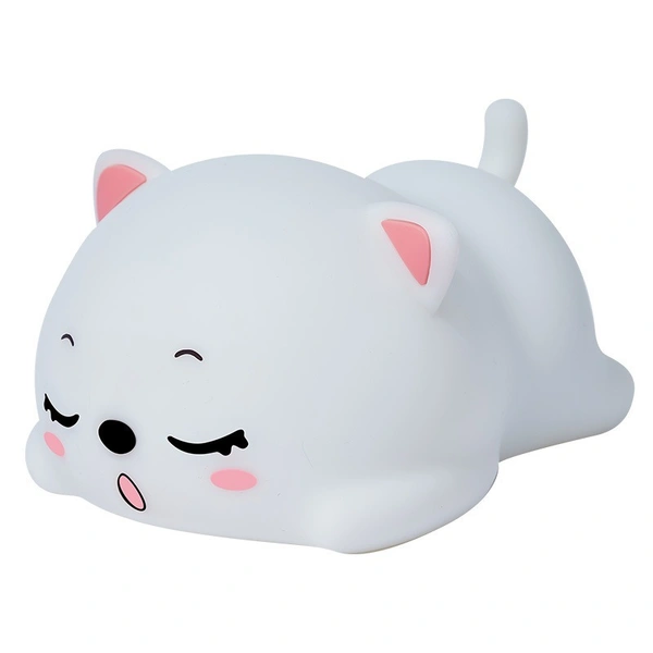 Cute Cat Silicone USB Night Light – Soft Touch Sensor LED Lamp for Kids & Bedroom Décor