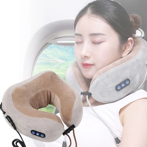 Portable U-Shaped Kneading Neck Pillow – Perfect for Travel & Comfort