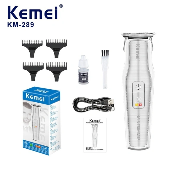 Kemei KM-289 Professional Cordless Beard & Hair Trimmer | Rechargeable Grooming Kit for Men