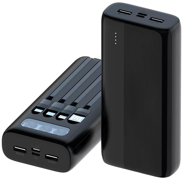 2025 New 20000mAh Power Bank with Built-in Cables | Fast Charging PD 22.5W Portable Charger