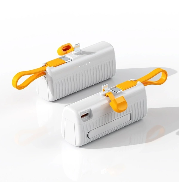 2025 5000mAh Built-in Cable Power Bank – Ultra Compact with 22.5W Fast Charging
