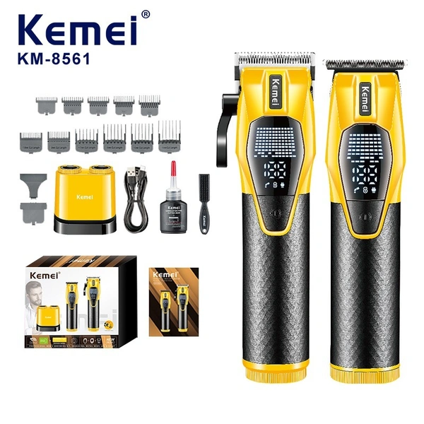 2025 KM‑8561 Pro Cordless Hair Clipper & Trimmer – 2500 mAh Long‑Life Battery