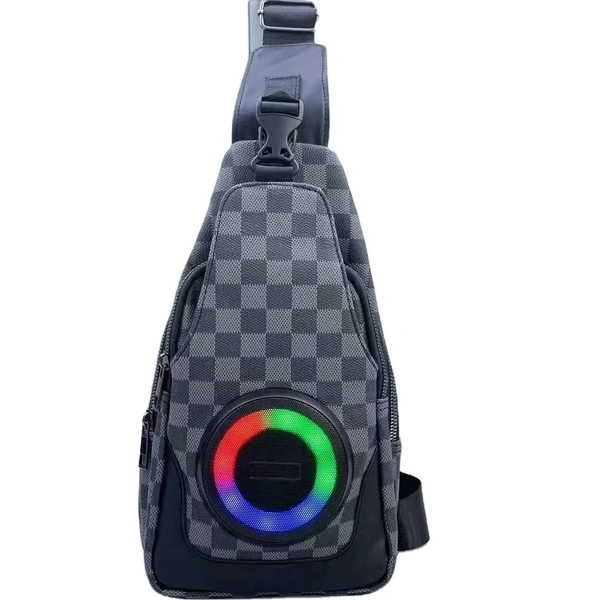 Sling‑Bag Wireless Speaker with FM, Subwoofer Bass & Power Bank – Portable Bluetooth Satchel
