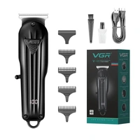 VGR V-982 Cordless Hair Trimmer – LED Display, 120 Min Runtime, 4 Attachments