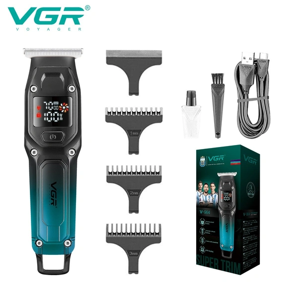 VGR V-964 Professional Trimmer – Stainless Steel Blades, 600mAh Battery, 7000RPM Turbo