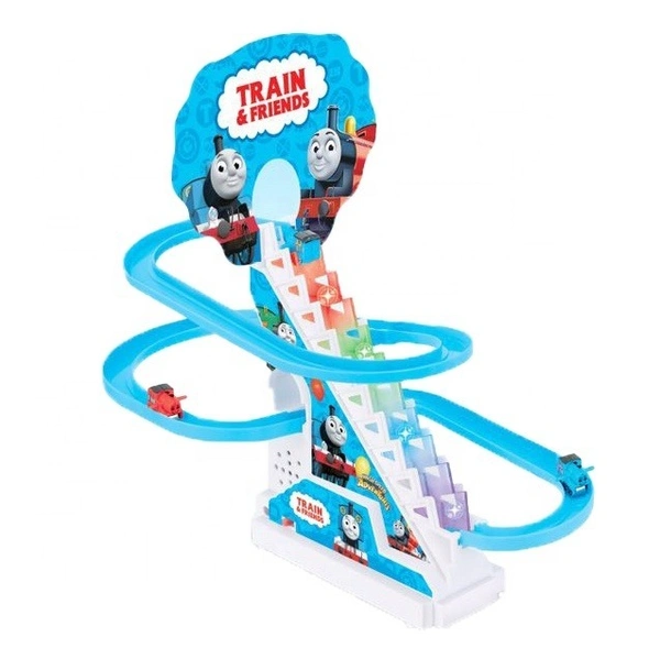 Kid DIY Electronic Climbing Stairs Track Toy – Musical Light-Up Slide Coaster for Kids
