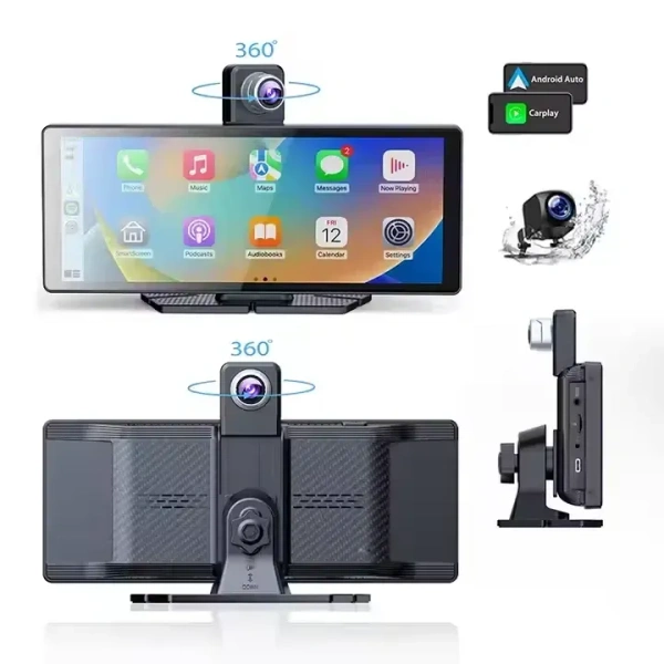 H19 Plus 10.26″ Portable CarPlay & Android Auto Screen | 256GB Support, HD Touch Display, Dash Cam & Bluetooth