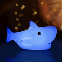 Shark LED Silicone Night Light – Adorable Soft Touch Lamp for Kids & Adults, USB Rechargeable, Dimmable & Color Changing