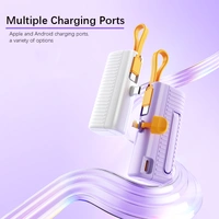 2025 5000mAh Built-in Cable Power Bank – Ultra Compact with 22.5W Fast Charging