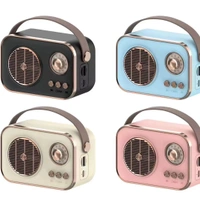 MZ M209 Mini Portable FM Radio Speaker with USB, TF Card & LED Light – Rechargeable Retro Look
