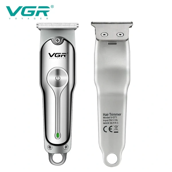Professional Rechargeable Electric Hair Trimmer V-071 | Precision T-Blade, Red & Green Indicators