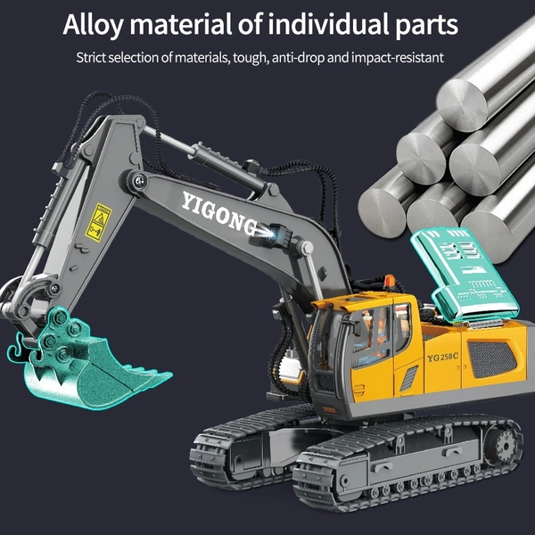 Remote Control JCB Excavator Toy – 680° Rotation | Digging, Lights, Sound & Spray | Forward, Backward, Left & Right Control