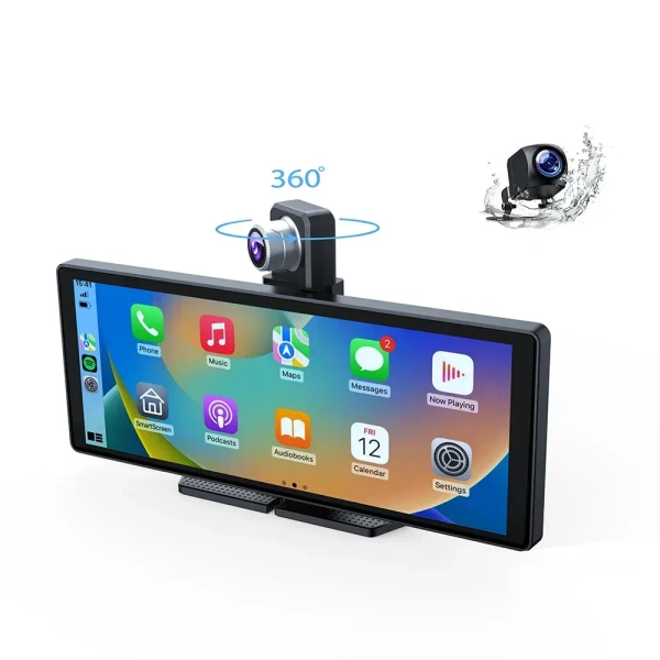 H19 Plus 10.26″ Portable CarPlay & Android Auto Screen | 256GB Support, HD Touch Display, Dash Cam & Bluetooth