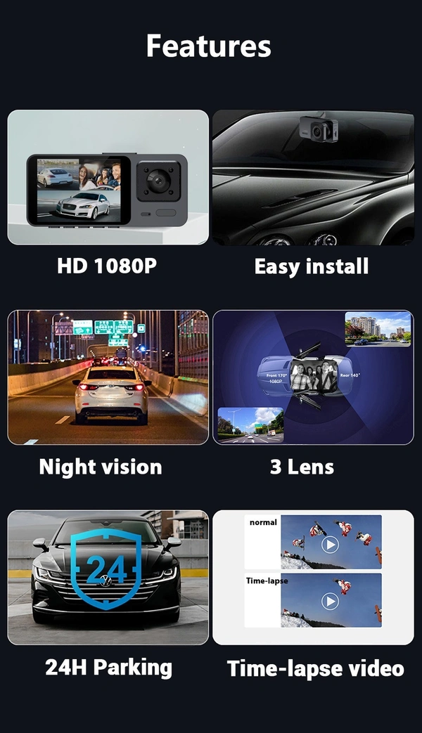 S-10 | Full HD Car DVR Dash Cam | Night Vision, G-Sensor, Loop Recording & Parking Mode | Black Box Car Camera