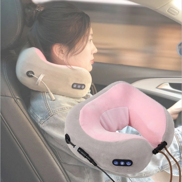 Portable U-Shaped Kneading Neck Pillow – Perfect for Travel & Comfort