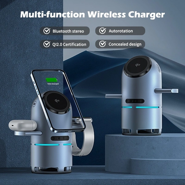 Multi-Function 3-in-1 Wireless Charger | Fast Charging Dock for Phone, Watch & Earbuds